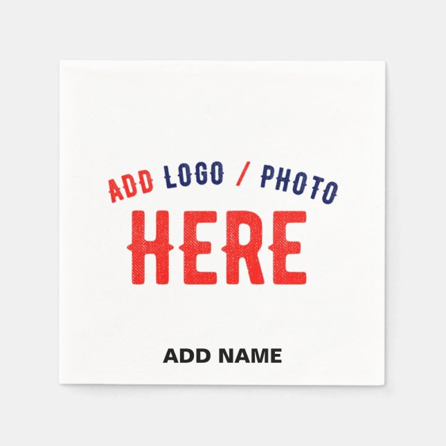 STYLISH MODERN CUSTOMIZABLE WHITE VERIFIED BRANDED NAPKIN (Front)
