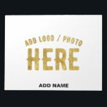 STYLISH MODERN CUSTOMIZABLE WHITE VERIFIED BRANDED NOTEPAD<br><div class="desc">THIS IS A DESIGN FITTING FOR EVERYONE.YOU CAN CHANGE, RESIZE OR ADD LOGO, PHOTO, TEXT AND COLOURS THE WAY YOU LIKE.THANK YOU.</div>