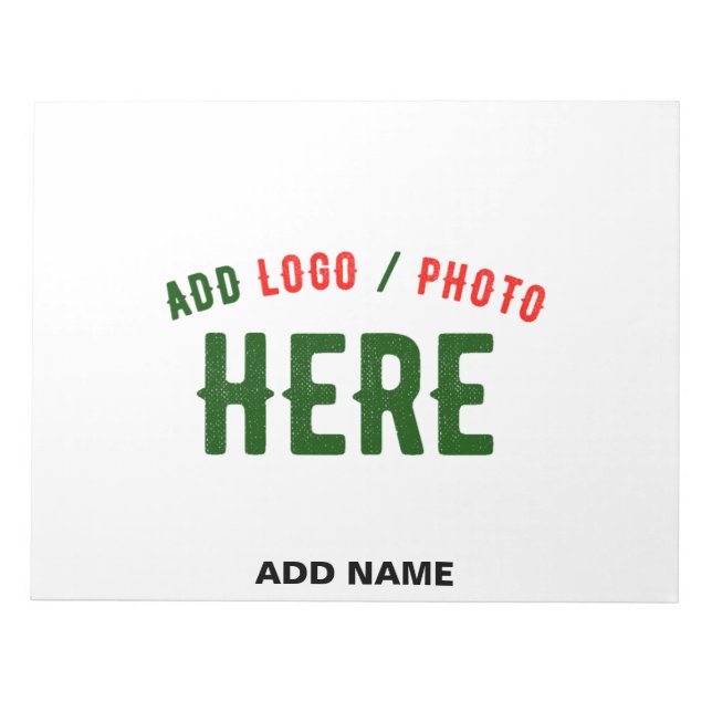 STYLISH MODERN CUSTOMIZABLE WHITE VERIFIED BRANDED NOTEPAD (Front)