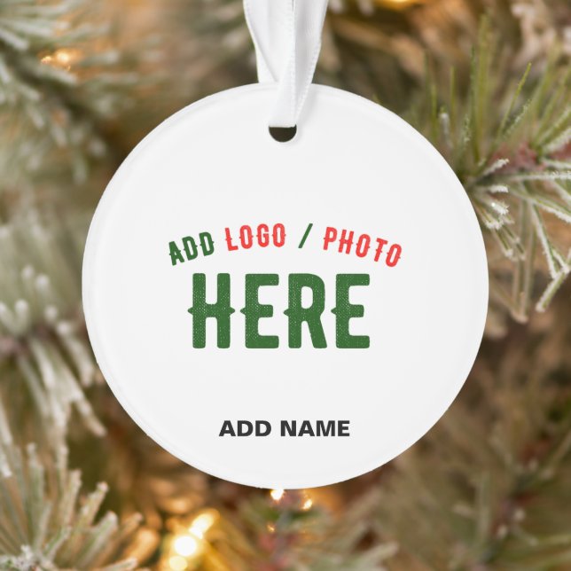 STYLISH MODERN CUSTOMIZABLE WHITE VERIFIED BRANDED ORNAMENT (Tree)