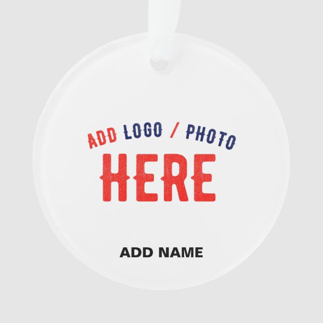 STYLISH MODERN CUSTOMIZABLE WHITE VERIFIED BRANDED ORNAMENT (Front)
