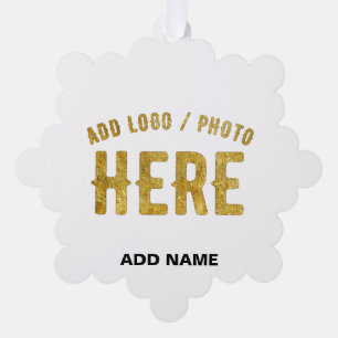 STYLISH MODERN CUSTOMIZABLE WHITE VERIFIED BRANDED ORNAMENT CARD