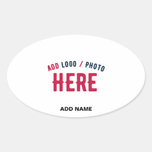 STYLISH MODERN CUSTOMIZABLE WHITE VERIFIED BRANDED OVAL STICKER