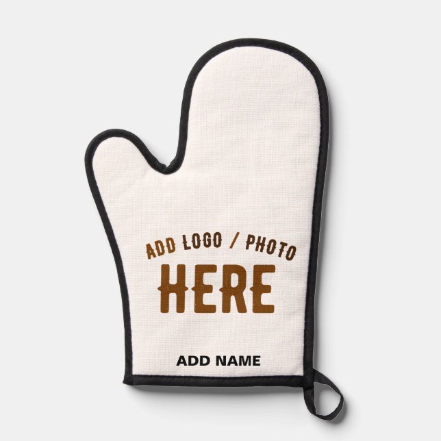STYLISH MODERN CUSTOMIZABLE WHITE VERIFIED BRANDED OVEN MITT (Front)
