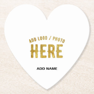 STYLISH MODERN CUSTOMIZABLE WHITE VERIFIED BRANDED PAPER COASTER