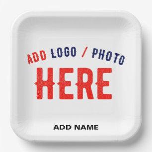 STYLISH MODERN CUSTOMIZABLE WHITE VERIFIED BRANDED PAPER PLATE