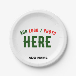 STYLISH MODERN CUSTOMIZABLE WHITE VERIFIED BRANDED PAPER PLATE