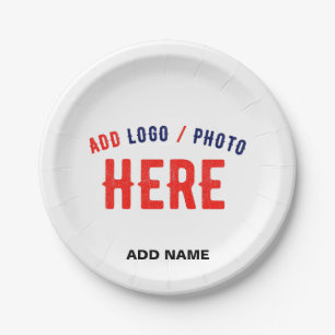 STYLISH MODERN CUSTOMIZABLE WHITE VERIFIED BRANDED PAPER PLATE