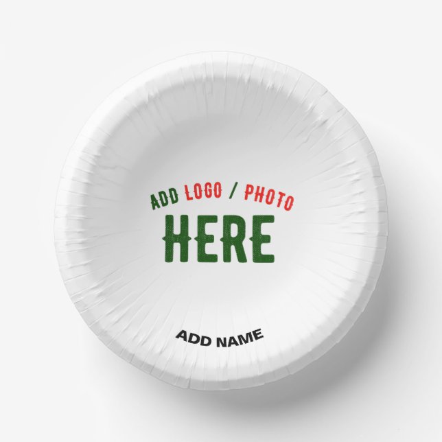 STYLISH MODERN CUSTOMIZABLE WHITE VERIFIED BRANDED PAPER PLATE (Front)