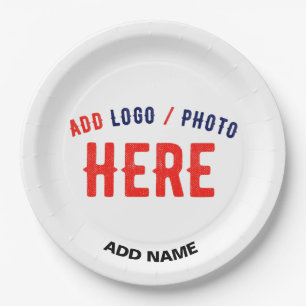 STYLISH MODERN CUSTOMIZABLE WHITE VERIFIED BRANDED PAPER PLATE