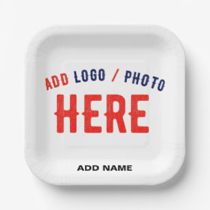 STYLISH MODERN CUSTOMIZABLE WHITE VERIFIED BRANDED PAPER PLATE