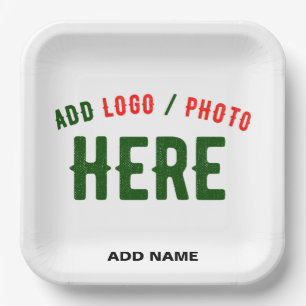 STYLISH MODERN CUSTOMIZABLE WHITE VERIFIED BRANDED PAPER PLATE