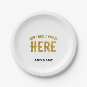 STYLISH MODERN CUSTOMIZABLE WHITE VERIFIED BRANDED PAPER PLATE