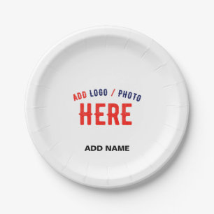 STYLISH MODERN CUSTOMIZABLE WHITE VERIFIED BRANDED PAPER PLATE