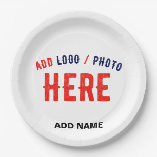 STYLISH MODERN CUSTOMIZABLE WHITE VERIFIED BRANDED PAPER PLATE