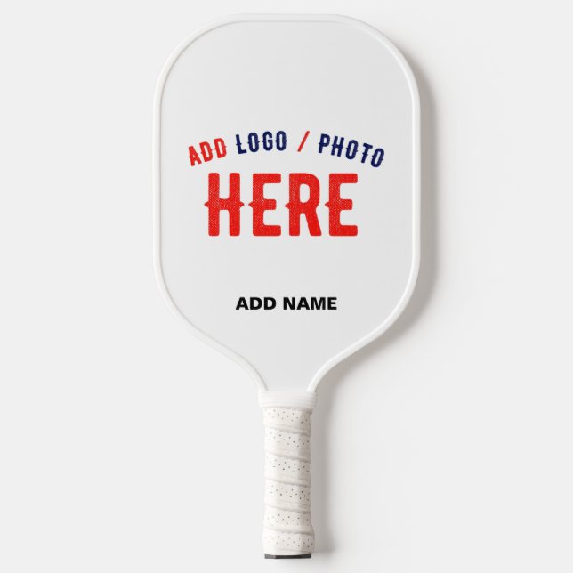 STYLISH MODERN CUSTOMIZABLE WHITE VERIFIED BRANDED PICKLEBALL PADDLE (Front)