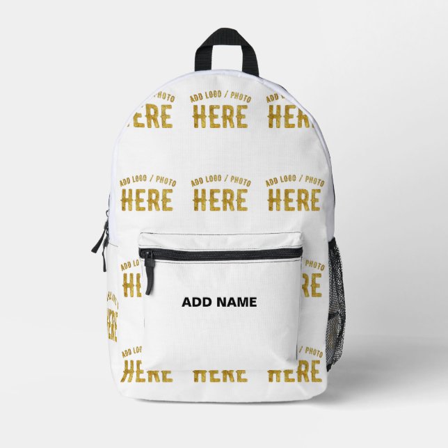 STYLISH MODERN CUSTOMIZABLE WHITE VERIFIED BRANDED PRINTED BACKPACK (Front)