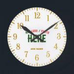 STYLISH MODERN CUSTOMIZABLE WHITE VERIFIED BRANDED ROUND CLOCK<br><div class="desc">THIS IS A DESIGN FITTING FOR EVERYONE.YOU CAN CHANGE, RESIZE OR ADD LOGO, PHOTO, TEXT AND COLOURS THE WAY YOU LIKE.THANK YOU.</div>