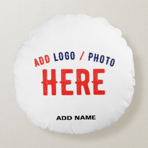 STYLISH MODERN CUSTOMIZABLE WHITE VERIFIED BRANDED ROUND PILLOW