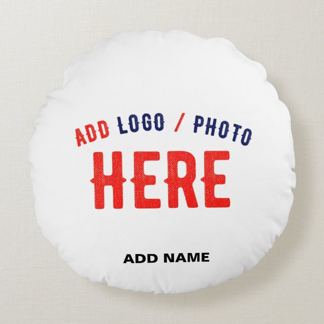 STYLISH MODERN CUSTOMIZABLE WHITE VERIFIED BRANDED ROUND PILLOW (Front)