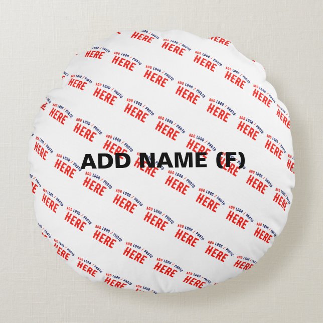 STYLISH MODERN CUSTOMIZABLE WHITE VERIFIED BRANDED ROUND PILLOW (Front)