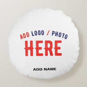 STYLISH MODERN CUSTOMIZABLE WHITE VERIFIED BRANDED ROUND PILLOW