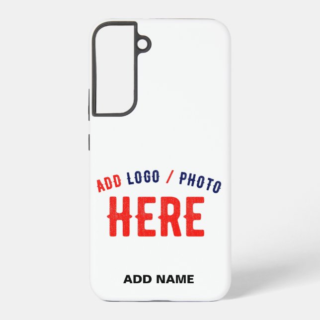 STYLISH MODERN CUSTOMIZABLE WHITE VERIFIED BRANDED SAMSUNG GALAXY S22+ CASE (Back)