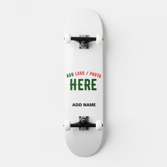 STYLISH MODERN CUSTOMIZABLE WHITE VERIFIED BRANDED SKATEBOARD (Front)