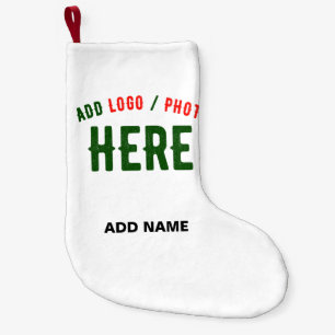 STYLISH MODERN CUSTOMIZABLE WHITE VERIFIED BRANDED SMALL CHRISTMAS STOCKING