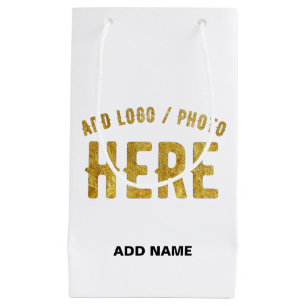 STYLISH MODERN CUSTOMIZABLE WHITE VERIFIED BRANDED SMALL GIFT BAG