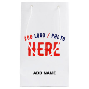 STYLISH MODERN CUSTOMIZABLE WHITE VERIFIED BRANDED SMALL GIFT BAG