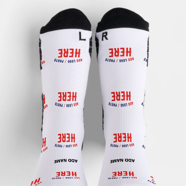 STYLISH MODERN CUSTOMIZABLE WHITE VERIFIED BRANDED SOCKS (Top)