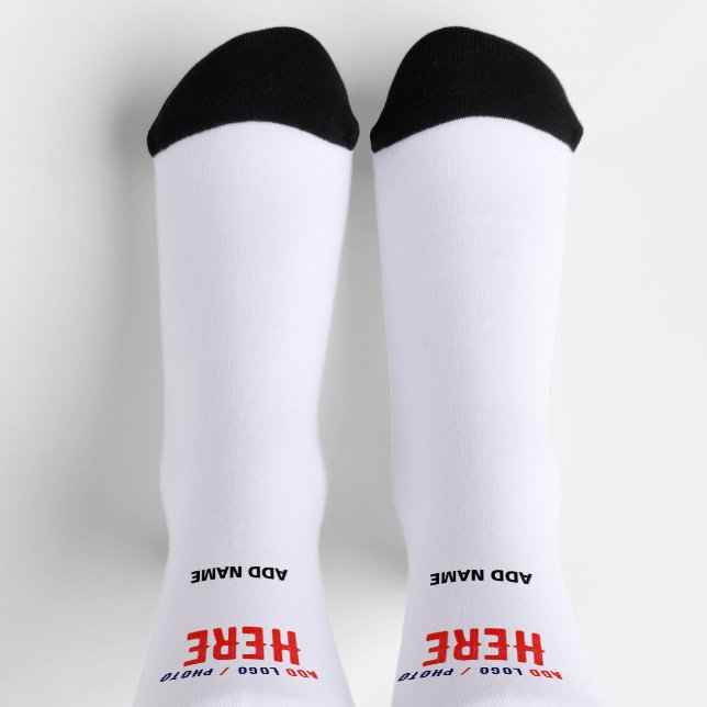 STYLISH MODERN CUSTOMIZABLE WHITE VERIFIED BRANDED SOCKS (Top)