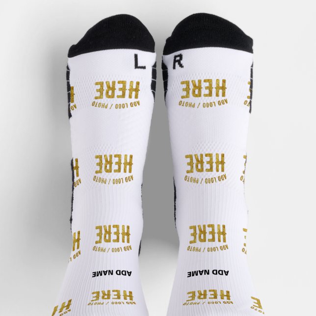 STYLISH MODERN CUSTOMIZABLE WHITE VERIFIED BRANDED SOCKS (Top)