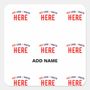 STYLISH MODERN CUSTOMIZABLE WHITE VERIFIED BRANDED SQUARE STICKER
