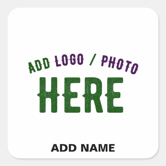 STYLISH MODERN CUSTOMIZABLE WHITE VERIFIED BRANDED SQUARE STICKER (Front)