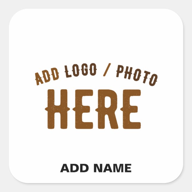 STYLISH MODERN CUSTOMIZABLE WHITE VERIFIED BRANDED SQUARE STICKER (Front)