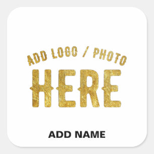 STYLISH MODERN CUSTOMIZABLE WHITE VERIFIED BRANDED SQUARE STICKER