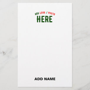 STYLISH MODERN CUSTOMIZABLE WHITE VERIFIED BRANDED STATIONERY