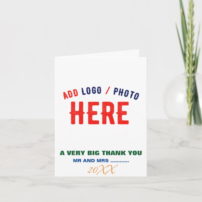 STYLISH MODERN CUSTOMIZABLE WHITE VERIFIED BRANDED THANK YOU CARD (Front)