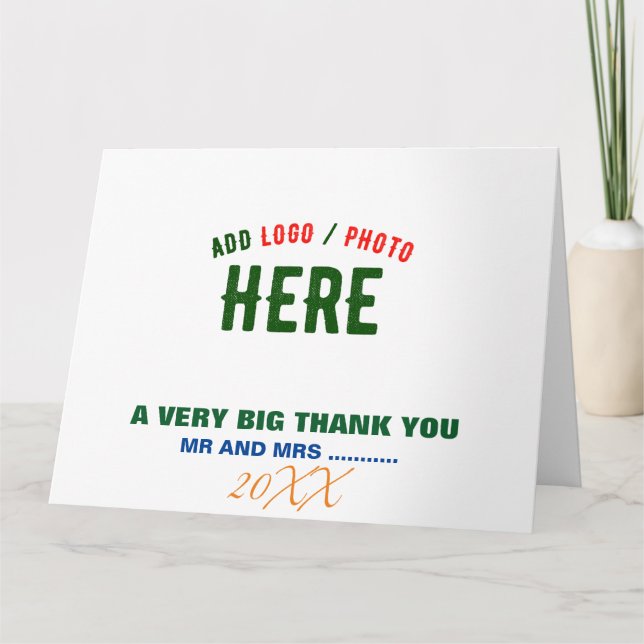 STYLISH MODERN CUSTOMIZABLE WHITE VERIFIED BRANDED THANK YOU CARD (Front)