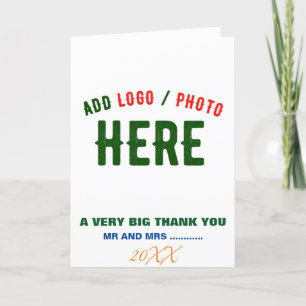 STYLISH MODERN CUSTOMIZABLE WHITE VERIFIED BRANDED THANK YOU CARD