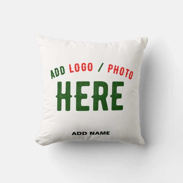 STYLISH MODERN CUSTOMIZABLE WHITE VERIFIED BRANDED THROW PILLOW (Front)