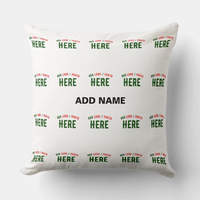 STYLISH MODERN CUSTOMIZABLE WHITE VERIFIED BRANDED THROW PILLOW (Front)