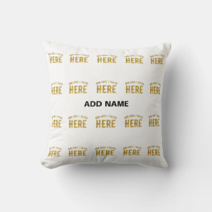 STYLISH MODERN CUSTOMIZABLE WHITE VERIFIED BRANDED THROW PILLOW