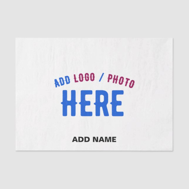 STYLISH MODERN CUSTOMIZABLE WHITE VERIFIED BRANDED TISSUE PAPER (Front)