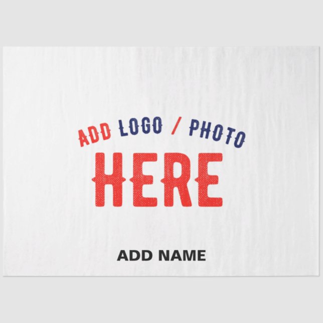 STYLISH MODERN CUSTOMIZABLE WHITE VERIFIED BRANDED TISSUE PAPER (Front)