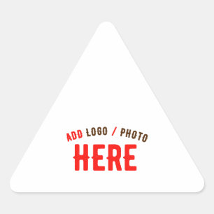 STYLISH MODERN CUSTOMIZABLE WHITE VERIFIED BRANDED TRIANGLE STICKER