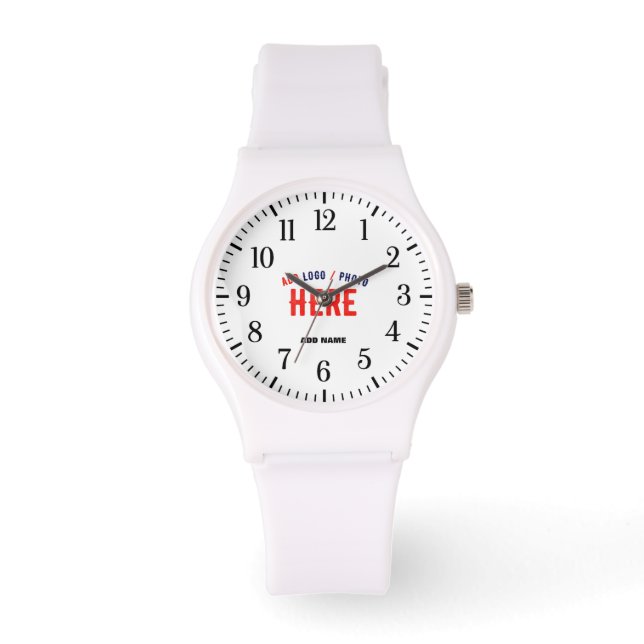 STYLISH MODERN CUSTOMIZABLE WHITE VERIFIED BRANDED WATCH (Front)