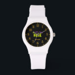 STYLISH MODERN CUSTOMIZABLE WHITE VERIFIED BRANDED WATCH<br><div class="desc">THIS IS A DESIGN FITTING FOR EVERYONE.YOU CAN CHANGE, RESIZE OR ADD LOGO, PHOTO, TEXT AND COLOURS THE WAY YOU LIKE.THANK YOU.</div>